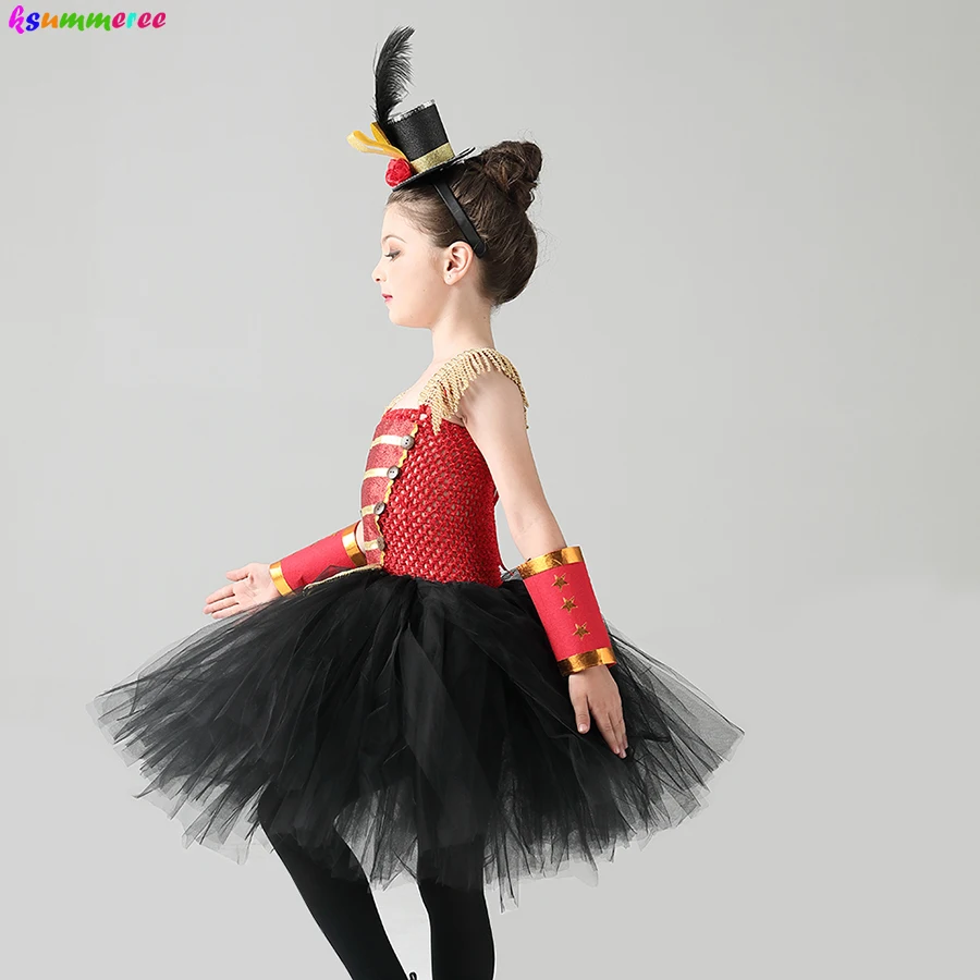 Nutcracker inspired Tutu Dress in Red Black & Gold Girls Nutcracker Halloween Birthday Party Fancy Costume Ringmaster Dresses