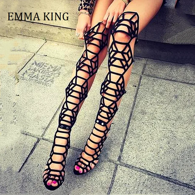 Strappy over the fashion knee heels