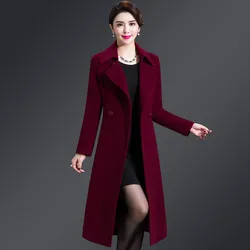 Cappotto di lana da donna 2024 autunno inverno giacca elegante cappotto lungo giacca femminile miscele di lana cappotto Abrigos Mujer di alta qualità