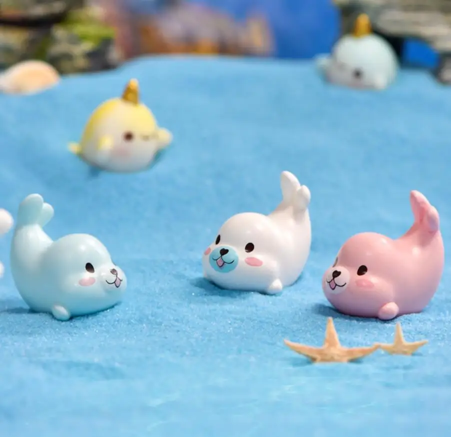

20pcs Resin Seals Cartoon Figures Miniatures Landscape Accessories For Home Garden Decoration Scrapbooking Craft Diy