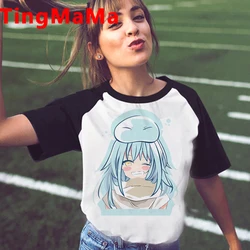 New Japanese Anime Tensei Shitara Slime Datta Ken T Shirt Women Kawaii Harajuku Cartoon Unisex Tops Funny Slime T-shirt Female