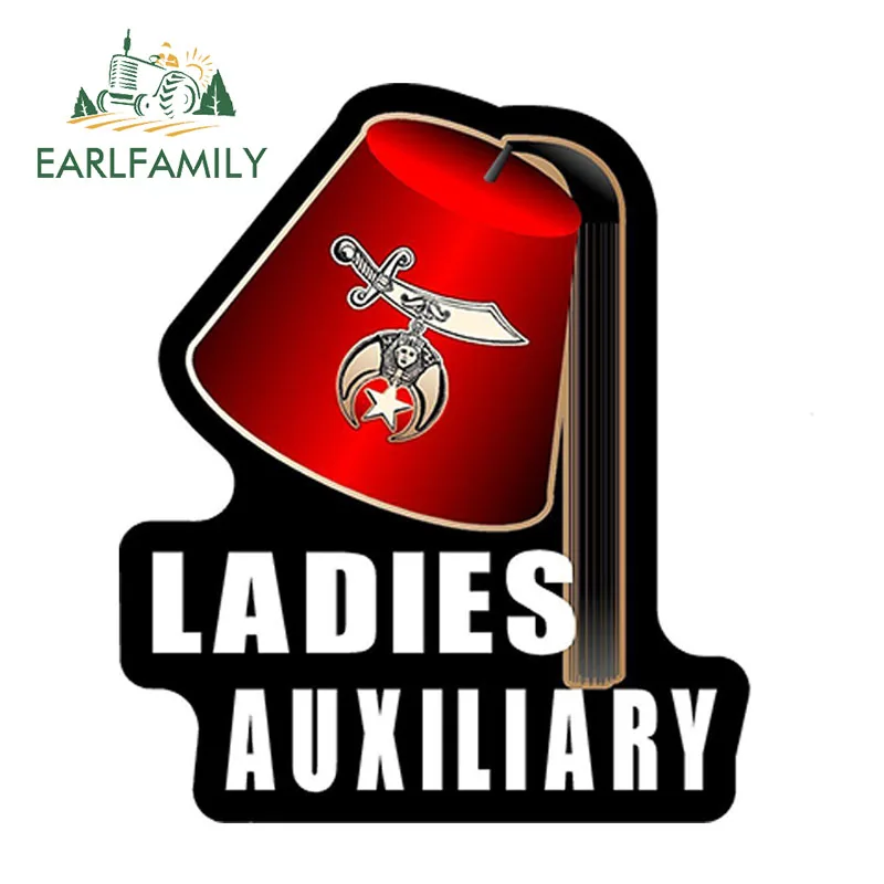 EARLFAMILY 13cm x 10.8cm Masonic Shriners Ladies Auxiliary Decal Sticker Auto Vinyl Car Stickers Car Window Decals