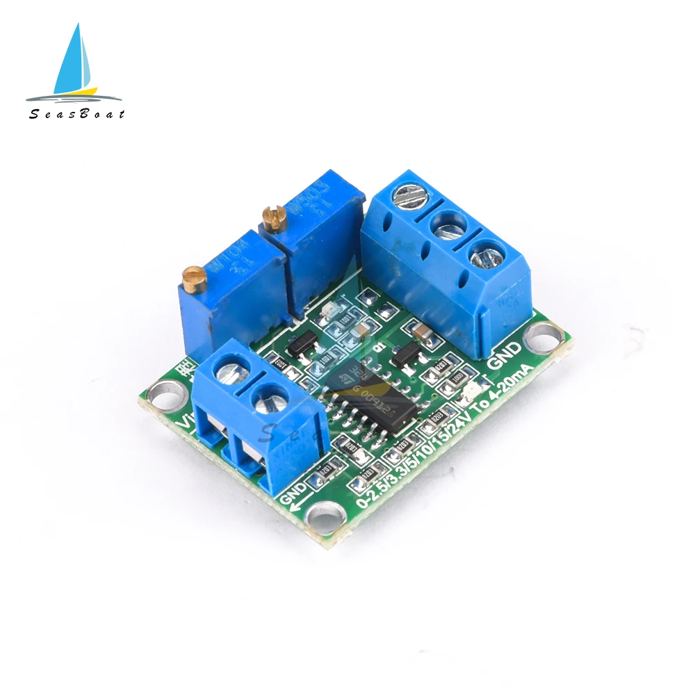 Voltage to Current Converter Module 0-2.5V/0-3.3V/0-5V/0-10V/0-15V/0-24V to 4 -20mA Current Transmitter Signal Conversion Module