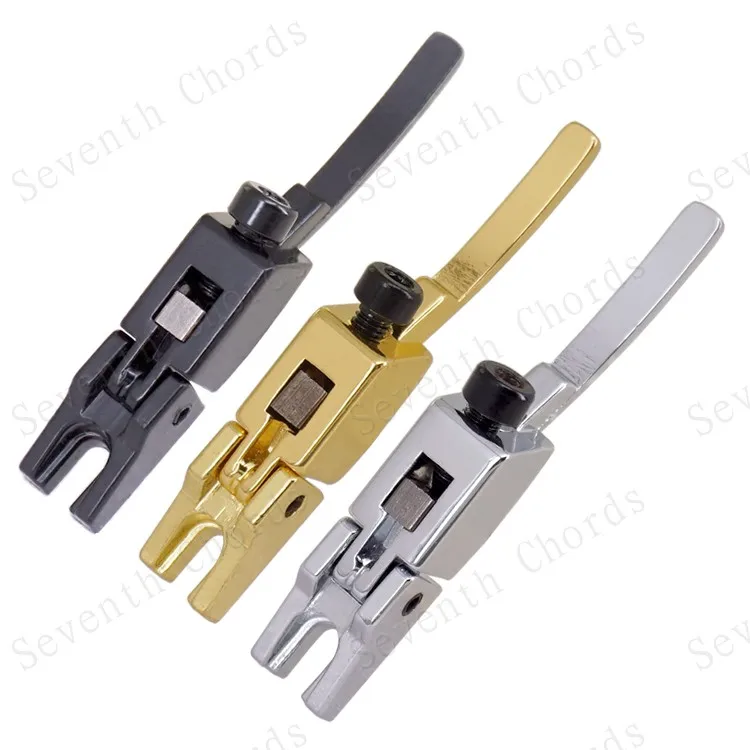 1 Stück Vintage Tremolo-Brücke mit feststellbarem Sattel für E-Gitarre, Gold, Schwarz, Chrom zur Auswahl, Gitarrenzubehör – Detail 1