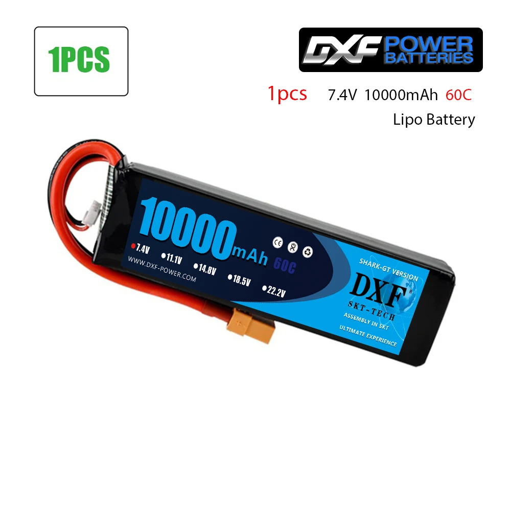 DXF bateria lipo 2S 7.4V 10000mah 60C 120C HV dla rc samochód drone FPV Walkera QR X350 PRO Quadcopter