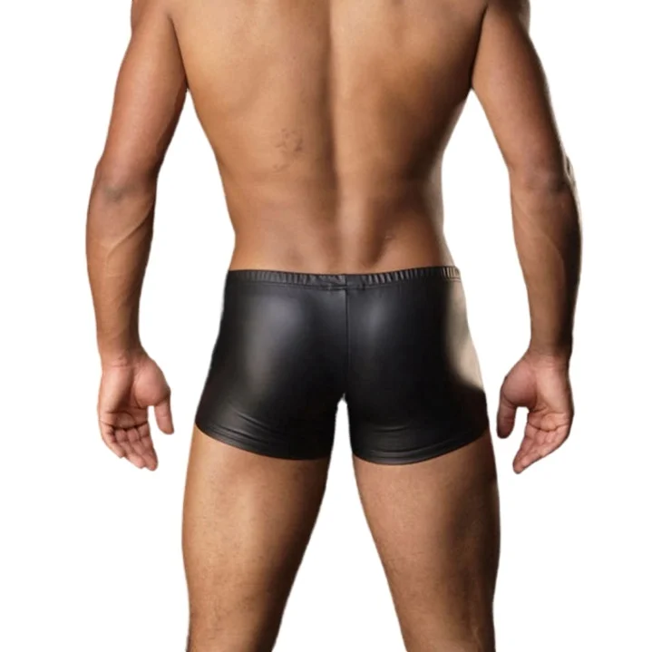 ボクサー男性下着セクシーなナイトクラブ革メンズボクサーcuecas masculina underpant boxershorts男サイズM-2XL