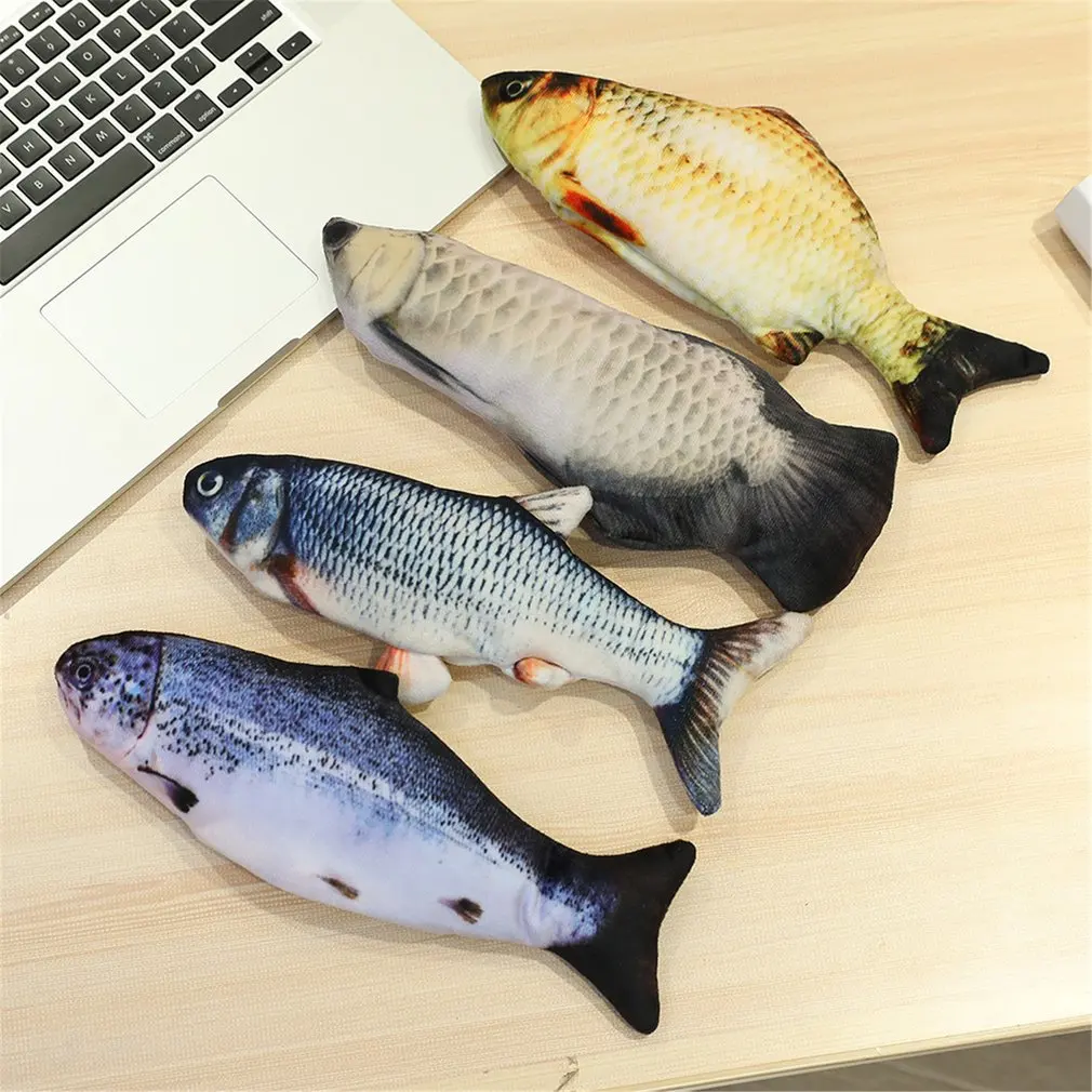 1 Pcs Simulation Electric Jumping Fish Net Red Fish Simulation Electric Fish Pet Toy Fish Plush Children'S Toys