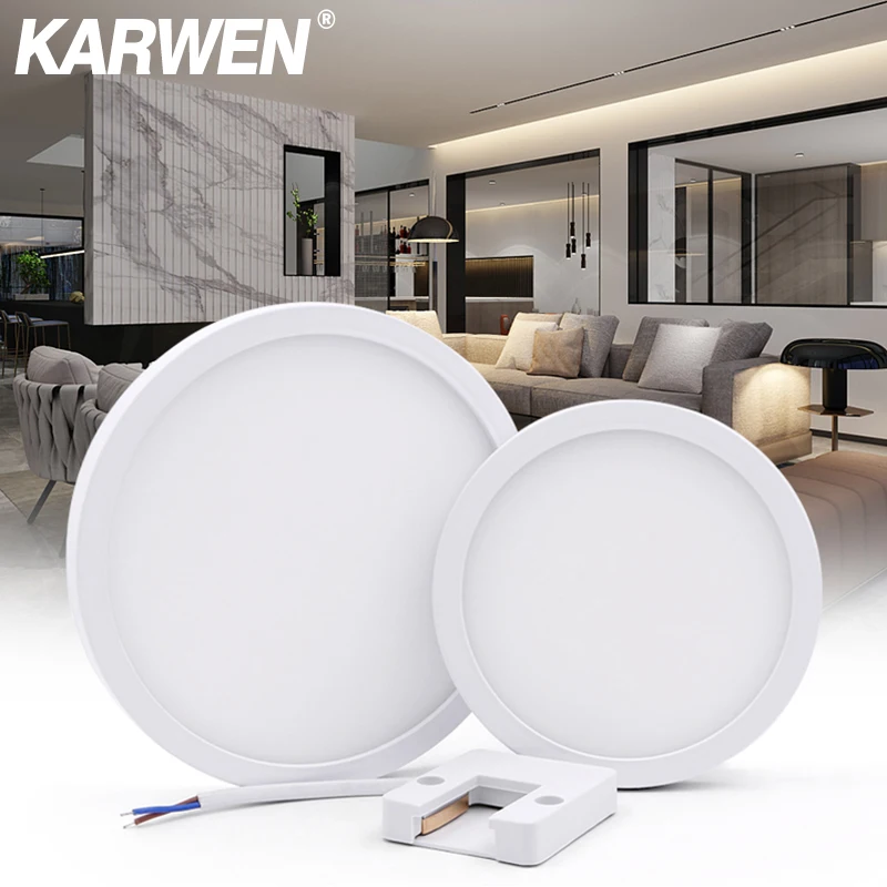 KARWEN High brightness LED Ceiling lights AC 85-265V LED Panel lamp 6w 9w 13w 18w 24w lampada LED Ceiling Lamp for living room