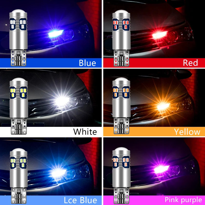 Ledカーライトアクセサリー,フォルクスワーゲンvwゴルフ4,5,6,7,mk4,mk5,mk6,mk7,シロッコ,キャディ,トゥアレグ,t10,w5w,2個用