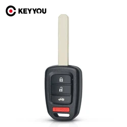 KEYYOU Uncut 3+1 4 Buttons Remote Car Key Shell Replacement For Honda GREIZ Civic CR-V City FRV XRV Vezel Blank Case Fob Cover