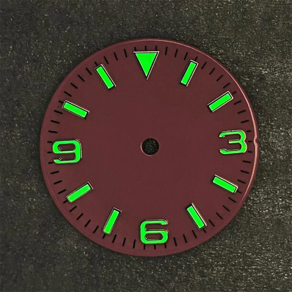 28.5Mm Xanh Lá Dạ Quang Mặt Số Đồng Hồ Cổ Điển 369 Số Mặt Cho NH35/ NH36/4R/7S Phong Trào lắp Cho Năm 3/3. Năm 8/4.2 Vị Trí