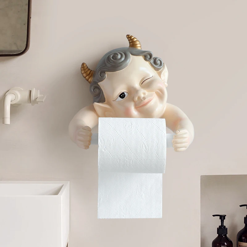 Fairy wall Figurine tissue roll paper holder toilet paper holder Wall décor tissue box holder Wall Mount Toilet Paper Dispenser