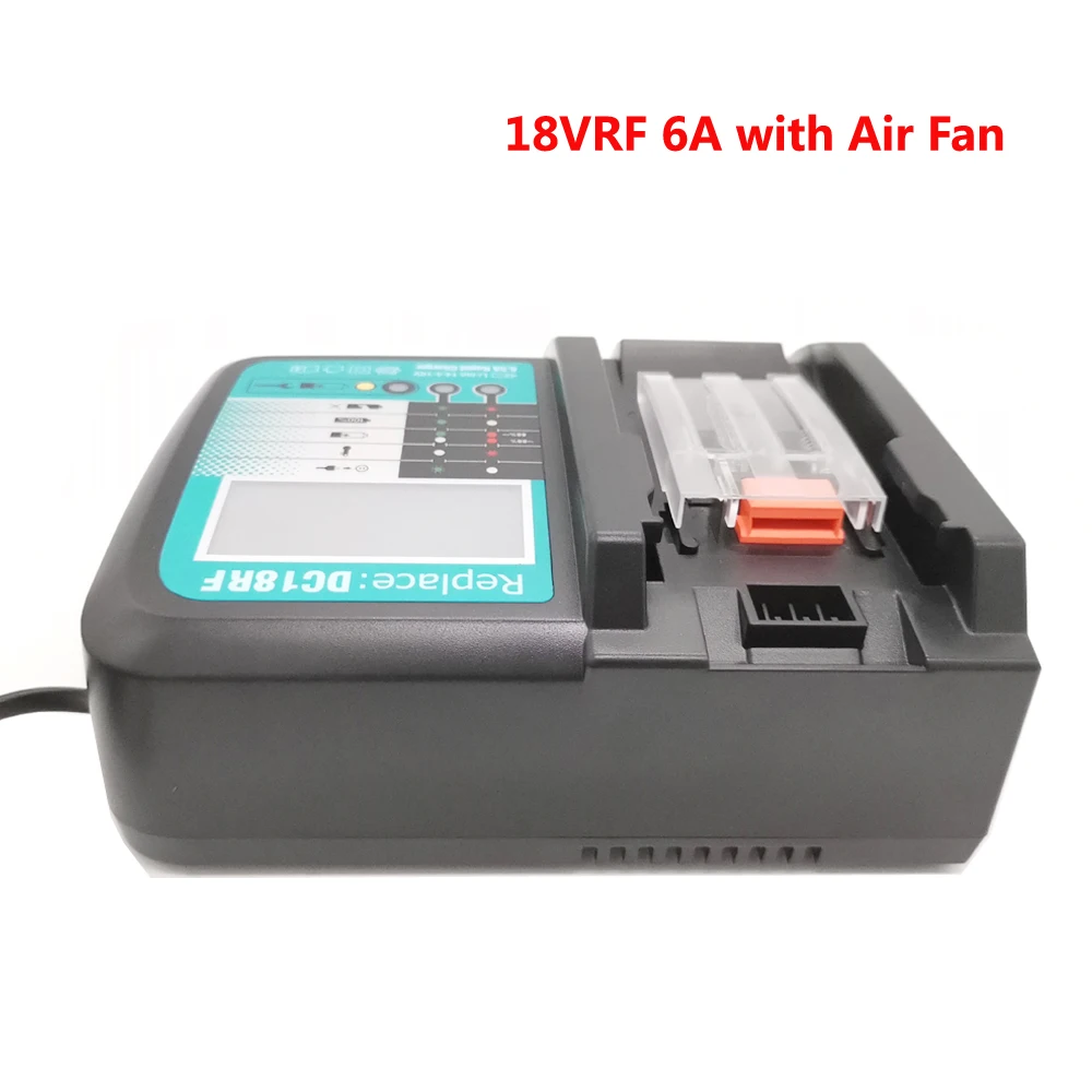 DC18RF 6A Electric Tool  14.4V 18V For Makita BL1830 BL1840 BL1850 BL1860 BL1430 BL1440 Power With Cooling Fan