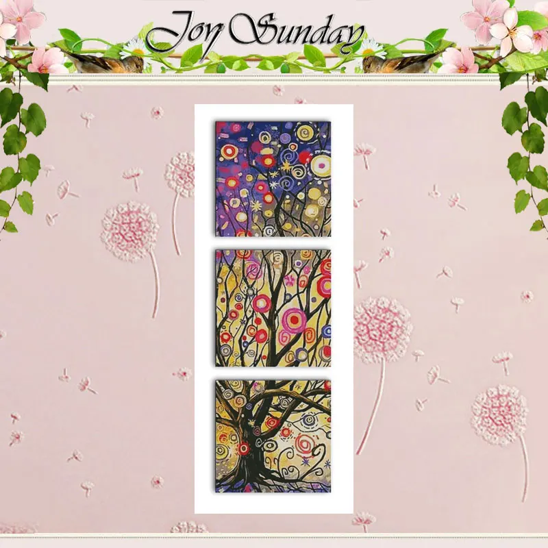 Money Tree (Triptych) Patterns Counted Cross Stitch Set DIY 11CT 14CT 16CT Stamped DMC Cross-stitch Kit Embroidery Needlework