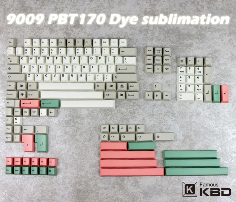 WINMIX 9009 PBT keycaps sublimation process 170key cherry height mechanical keyboard can be applied