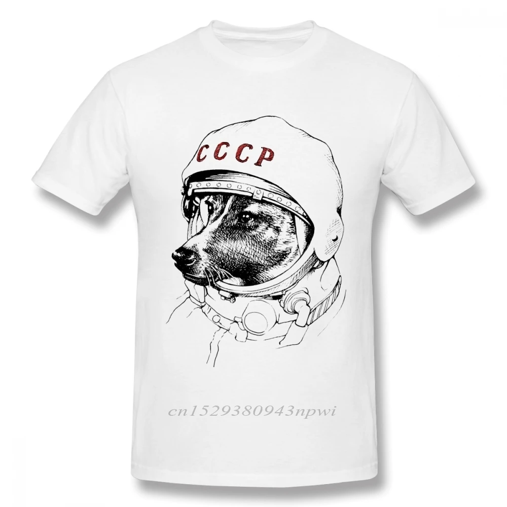 CCCP T shirt Laika Space Traveler Tee Shirt Male Quality USSR Soviet Union KGB T-Shirt Summer Casual Tees