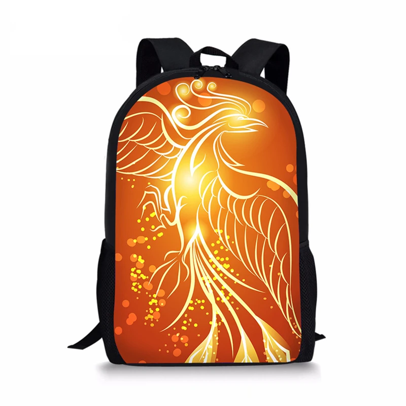 Fashion Flaming Phenix Printing Backpack For Women Men Travel School Backpack Teenager Boys Girls School Bags Mochila Escolar