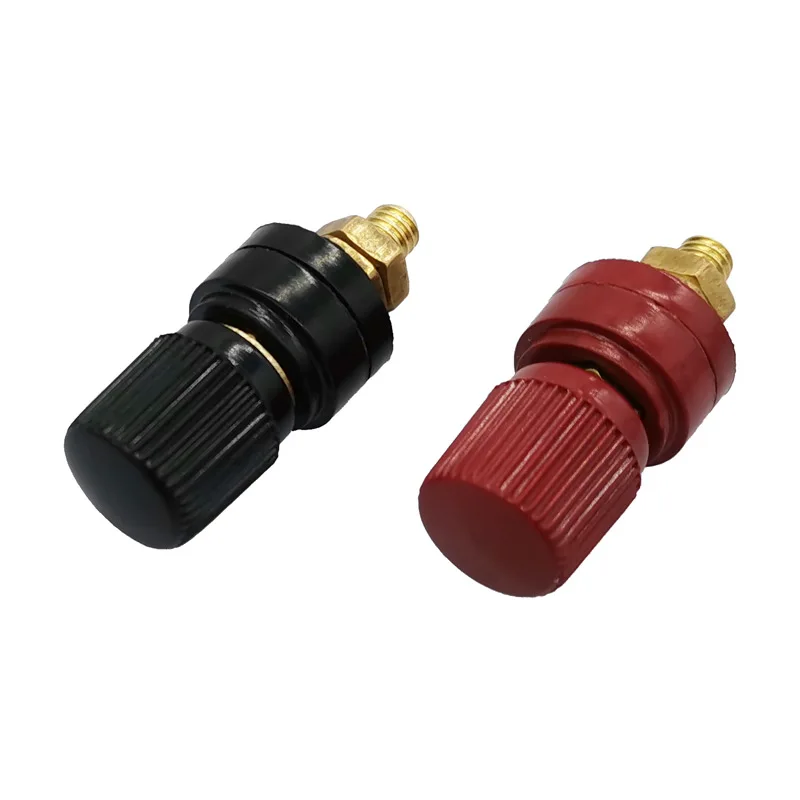 

1Pcs Red black 6mm Brass Posts Terminal Blocks Power Supply Terminals M6 Welding Machine Inverter Post Connector