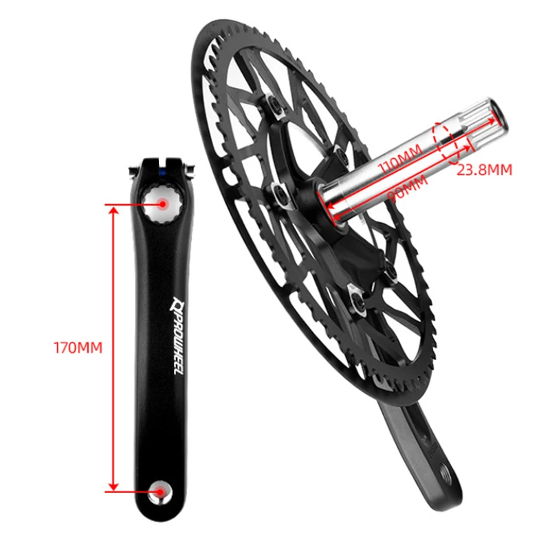 Prowheel bicycle 130 BCD crank 170mm folding bike crank set ultralight aluminum alloy 8/9/10/11/12S crank arm bicycle part