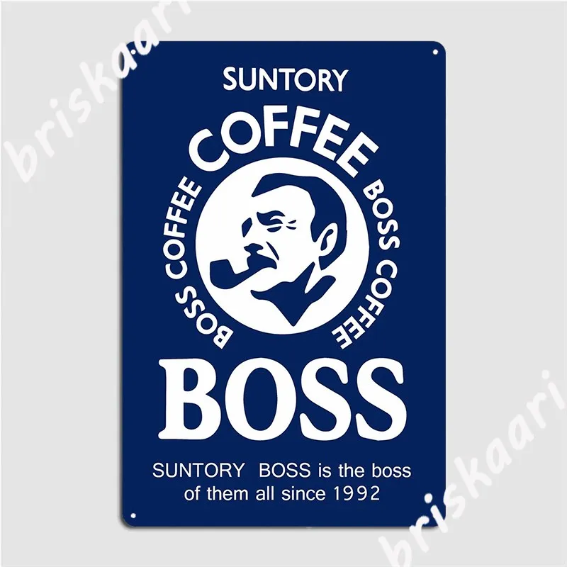 Suntory Boss Coffee Metal Plaque Poster Cinema Garage Wall Retro Poster Tin Sign Poster