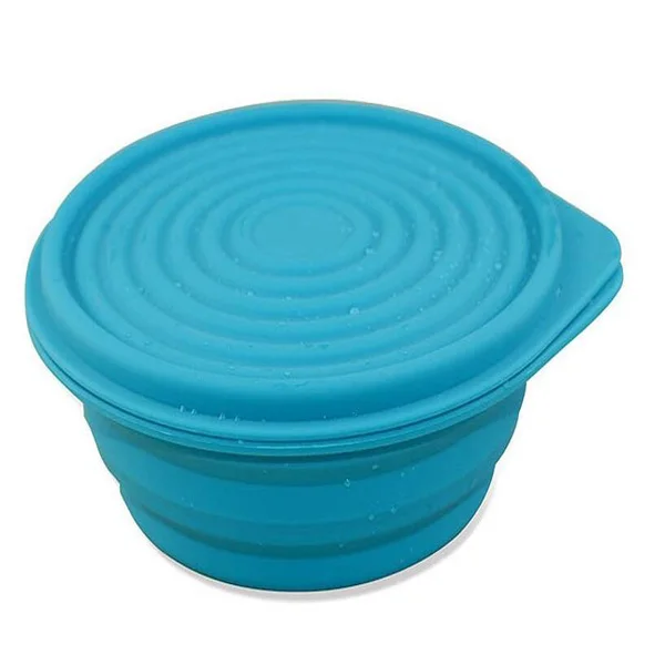 

50pcs/lot Silicone Collapsible Portable Lunch Bento Box for Food Folding Dinnerware Fruit Container Bowl For Children