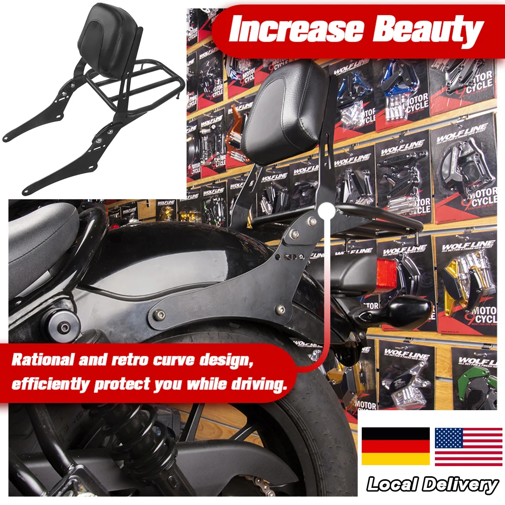 

For Honda CMX 500 Rebel Accessories Luggage Rack Carrier Rear Passenger Sissy Bar Backrest CMX 300 CMX500 2017-2024 2018 2019