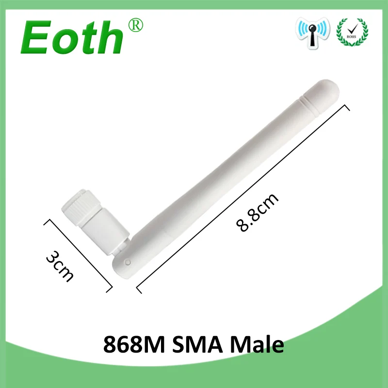 EOTH 20pcs 868mhz antenna 3dbi sma male 915mhz lora antene pbx iot module lorawan signal receiver antena high gain