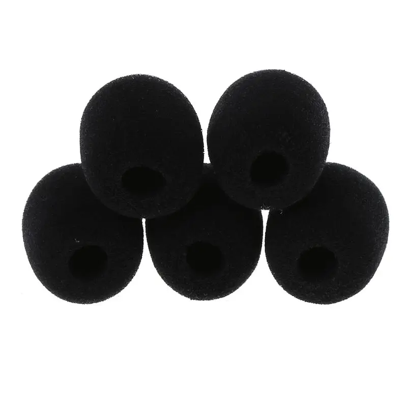 ميكروفون الإسفنج غطاء مايك مكبر الصوت غلاف رغوة كم غمد سترة سوداء 5 قطعة