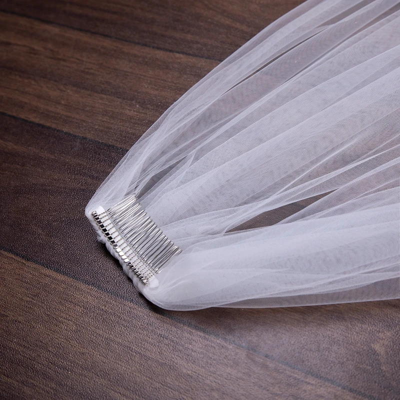 Voile de base de Mariage, une couche, pas cher, ivoire blanc champagne, Tulle doux, coiffure de mariée, Accessoires de Mariage