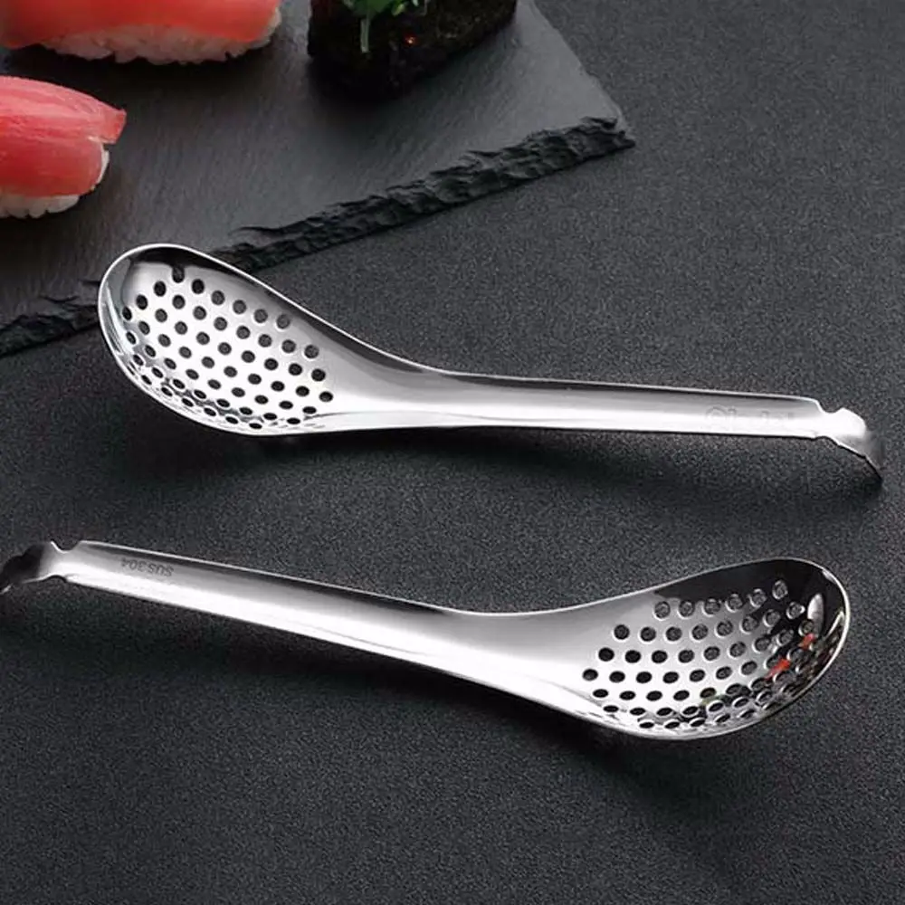 Creative Stainless Steel Slotted Spoon Acrylic Molecular Cuisine Caviar Spoon Useful Multifunction Home Kitchen Gadgets