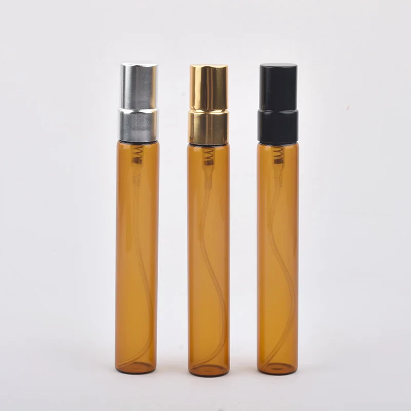 

50 шт./лот 10 мл Янтарное стекло флакон духов с распылителем пустые косметические контейнеры для путешествий спрей бутылки