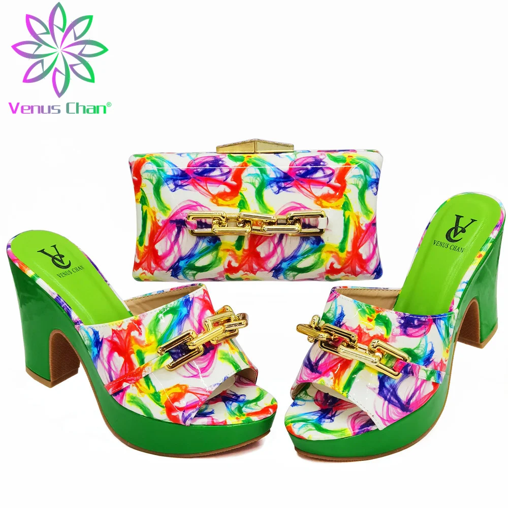 

Newest 2023 Dew Fashion Mature Italian Women Party Shoes And Bag Set For Party African Style High Heel Sandals And Bag Set