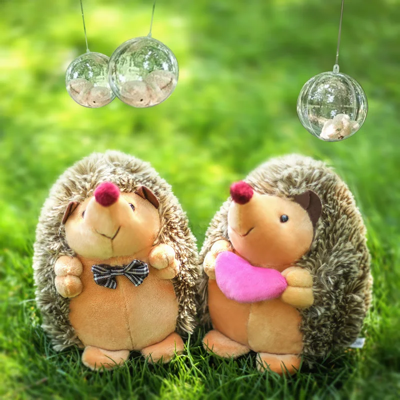 couple Hedgehog heart tie animal soft stuffed doll wedding gift cute plush toy girl boy birthday present 1pc