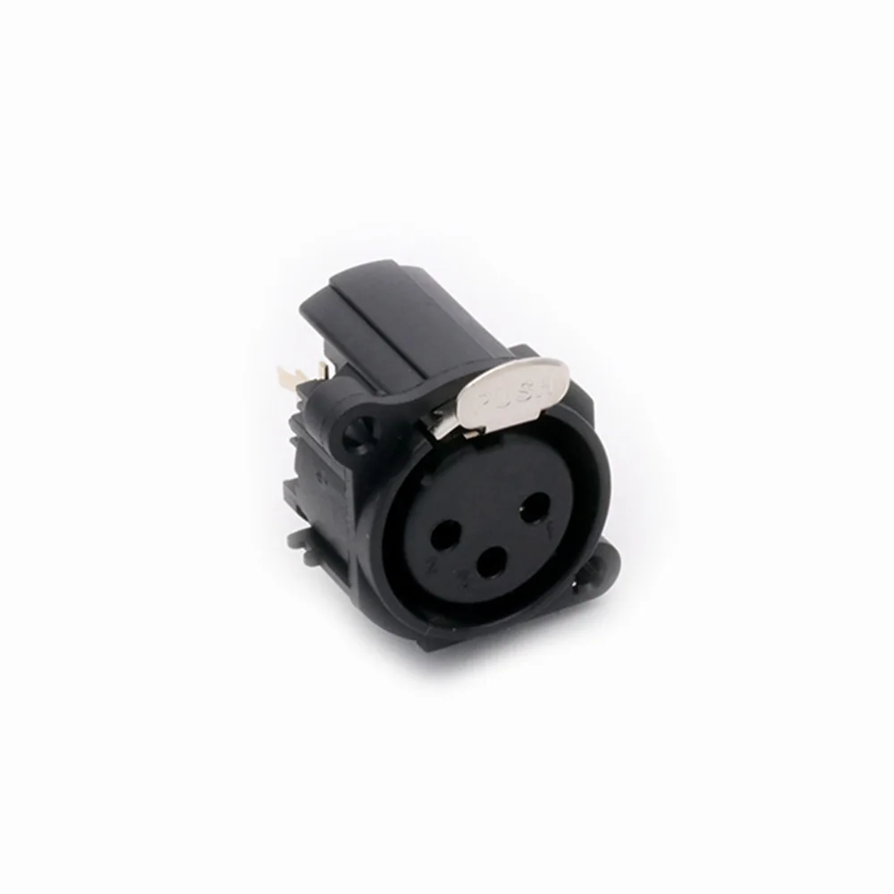 2pair/4pcs XLR connector Black Plastic 3pin XLR Male/Female jack panel mount with PUSH button audio jack speaker plug