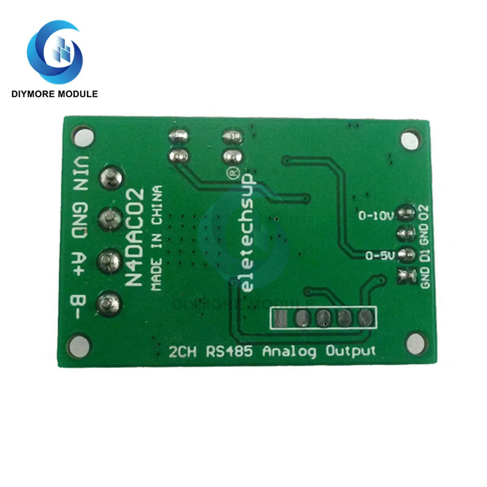 DC 12V 2CH DAC 모듈, PWM-전압 아날로그 컨버터, RS485 Modbus RTU 보드, 0-5V, 0-10V