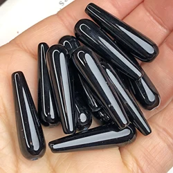 Water Drop Shape Natural Black Agates Stone 9x30mm Loose Spacer Pendant Beads For Jewelry Making Diy Bracelet Earring Necklace