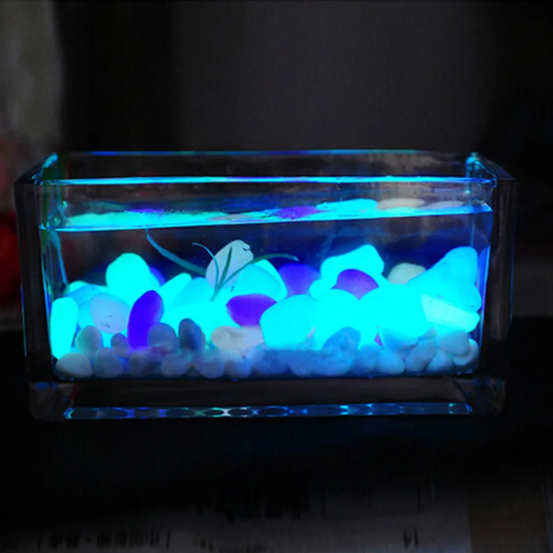 10Pcs/lot Glow In The Dark Garden Pebbles Glow Stones Rocks For Fish Tank Aquarium Decoration Luminous Stones Home Ornament