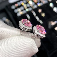 CAOSHI Luxury Women's Stud Earrings for Party Dazzling Pink/White/Yellow Zirconia Accessories Exquisite Design Jewelry Chic Gift - Image 6