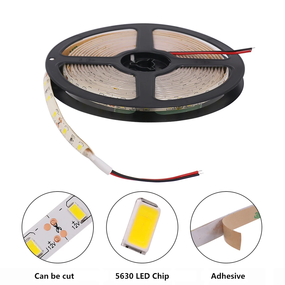 5630 5730 led strip light 12v waterproof flexible tape 1/5m natural white 4000k cold white warm white 3000k 6500k red green blue