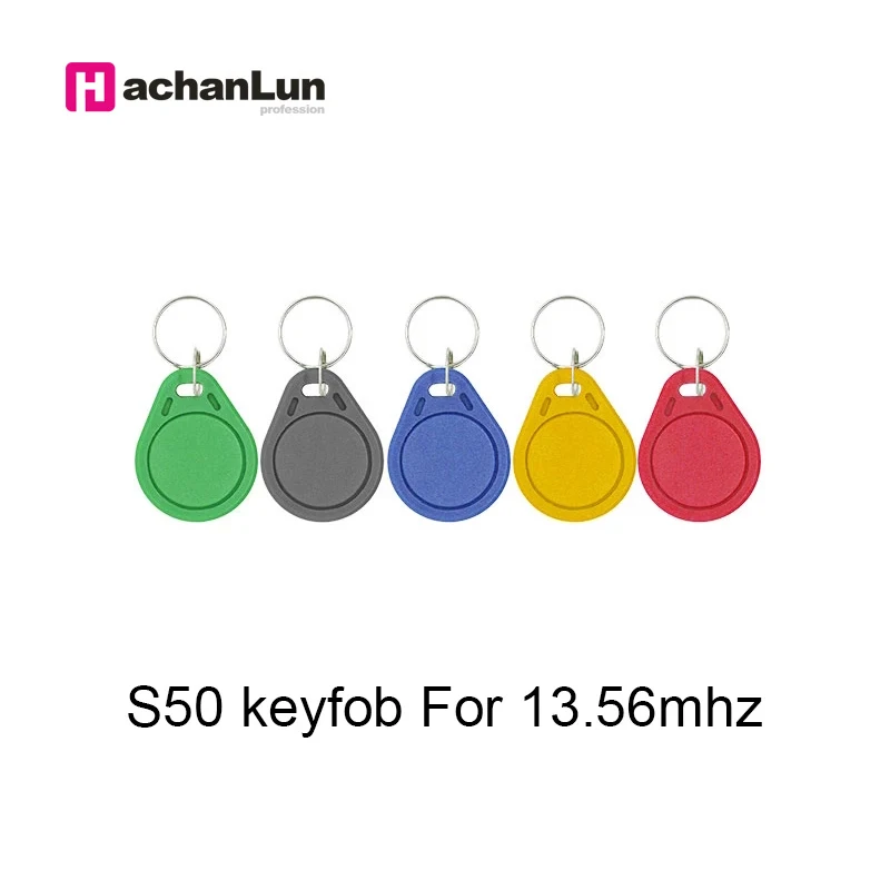 13.56MHz IC M1 S50 RFID Key Tag Card Token Attendance Management Keychain ABS Waterproof Keyfobs Tags 5/10pcs