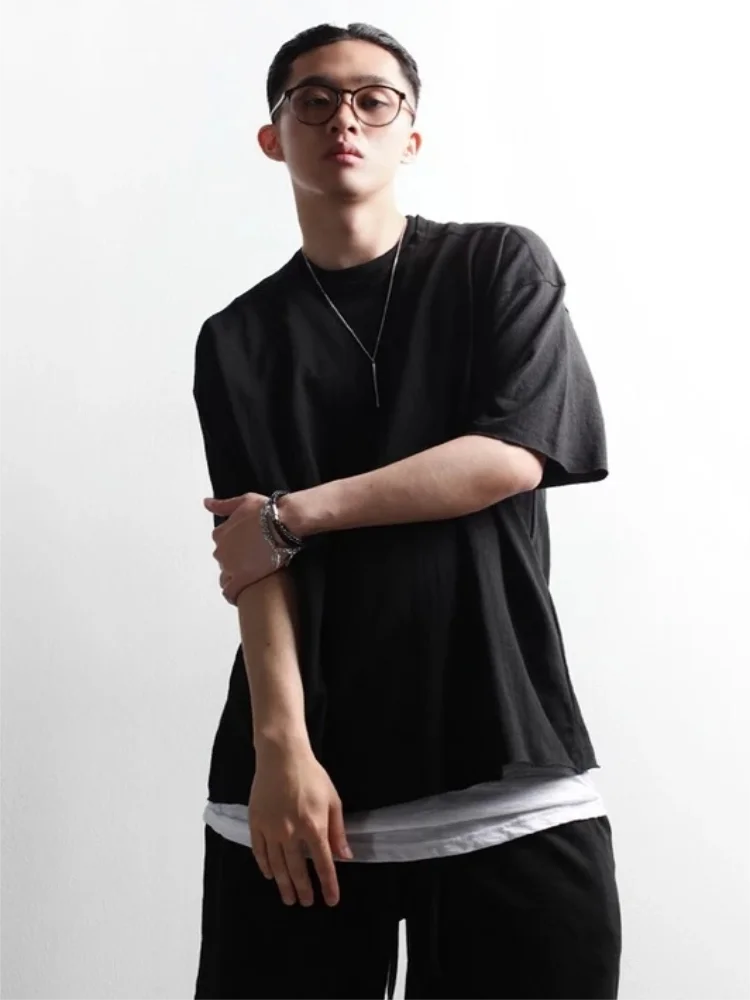 

Men's Short Sleeve T-Shirt Summer New Classic Dark Korean Casual Simple High Street Harajuku Loose Large Size Short Sleeve