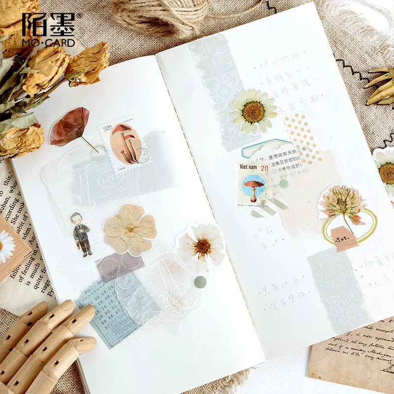 46Pcs/Set Autumn Flower Sticker Diy Scrapbooking Diary Planner Decoration Sticker Album