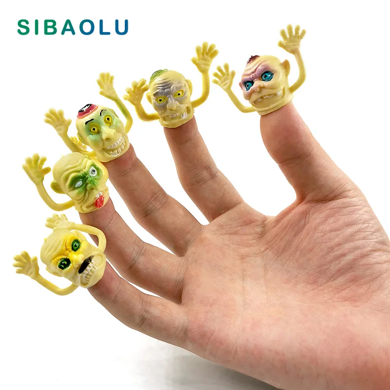 

6pcs Halloween Ghost Finger Figurine Model Decompression Set DIY Home Decor Miniature Fairy Garden Decoration Accessories Modern