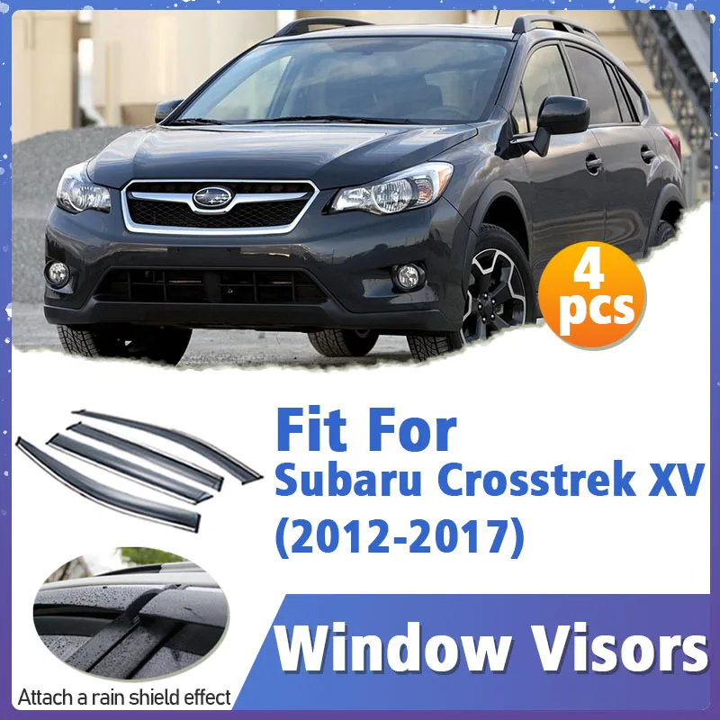 

Window Visor Guard for Subaru Crosstrek XV 2012-2017 Vent Cover Trim Awnings Shelters Protection Sun Rain Deflector Accessories