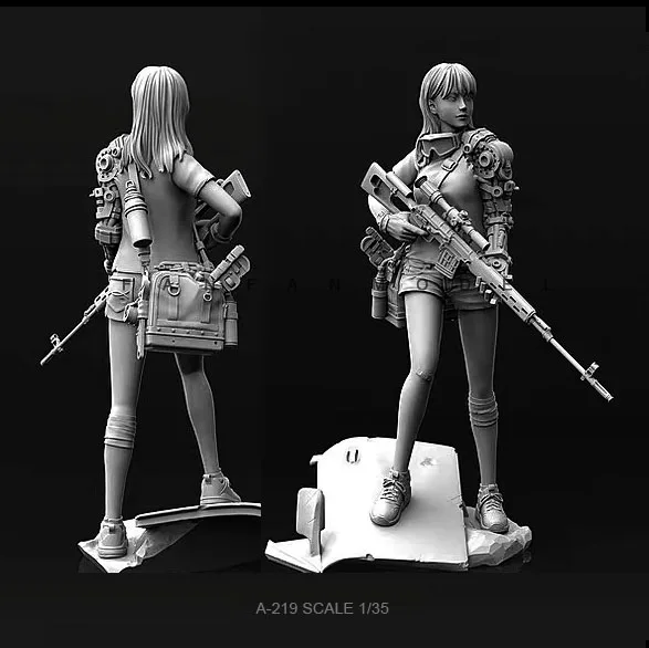 

1/35 Resin Figure Kits Future girl sniper model self-assembled A-219