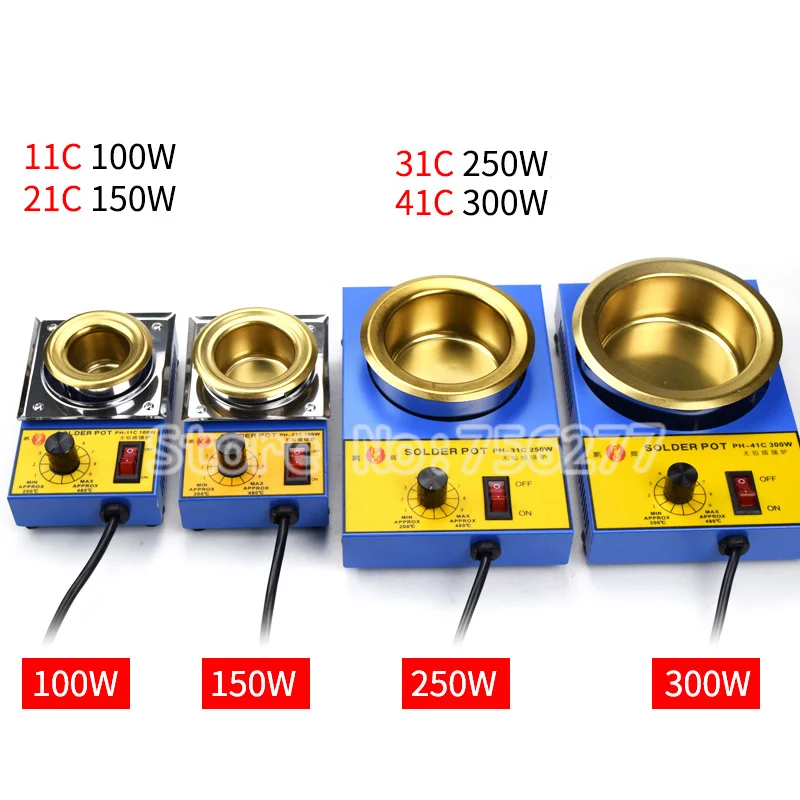 100W/ 150W/ 250W /300W/180W/280W/380W Portable Electric Solder Pot Melting Tin Soldering Pot 200-480 Degree 220V