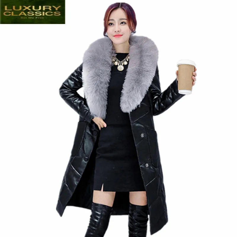 PU 2021 Warm Female Leather Jacket Faux Sheepskin Coat Casaco Feminino Inverno Pink Red Plus Size 4XL Winter Jacket Women