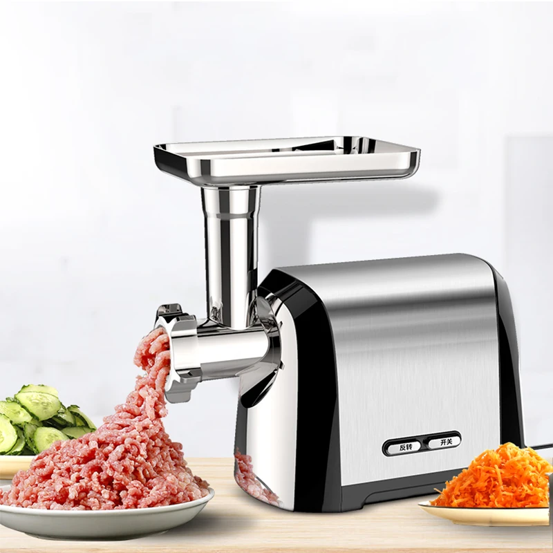 

500W electric meat grinder household multifunctional stainless steel minced meat filling machine automatic sausage small