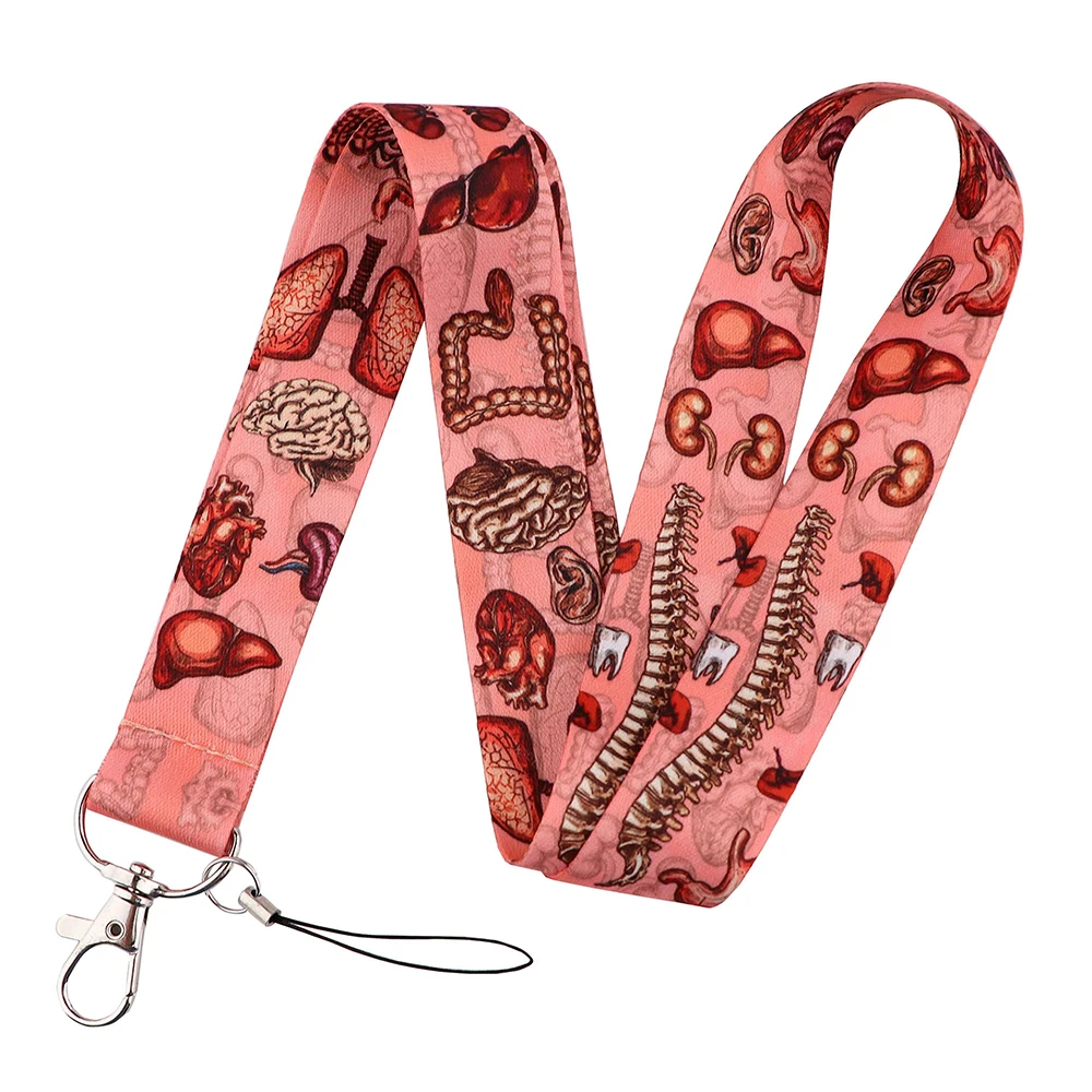 LB2579 Human Organs Lanyards For Keychain ID Card Pass Mobile Phone USB Badge Holder Lariat Lanyard Doctor Nurse Accessories