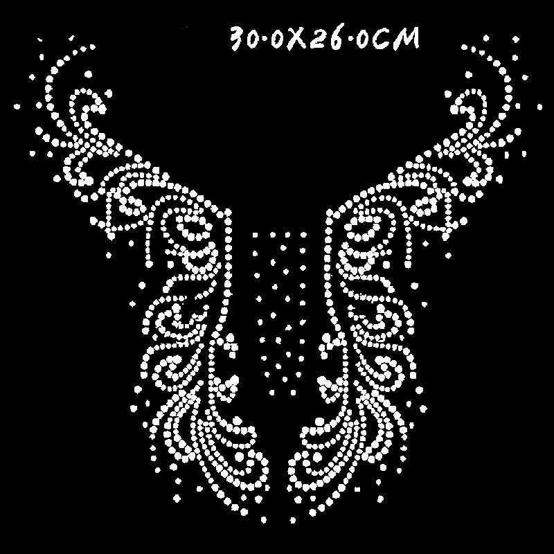 

Flower neckline patches appliques hot fix rhinestone transfer motifs Design Iron On Transfer Motifs Hot Fix Stone for shirt